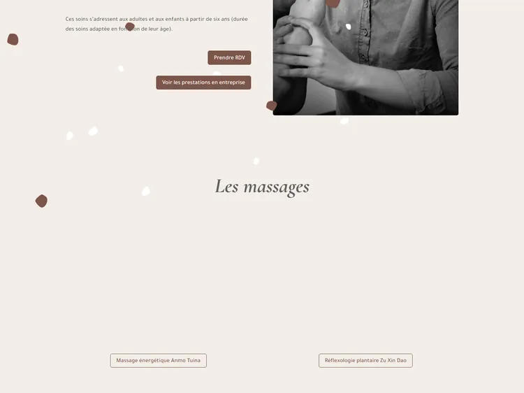 Site avant — Les massages
