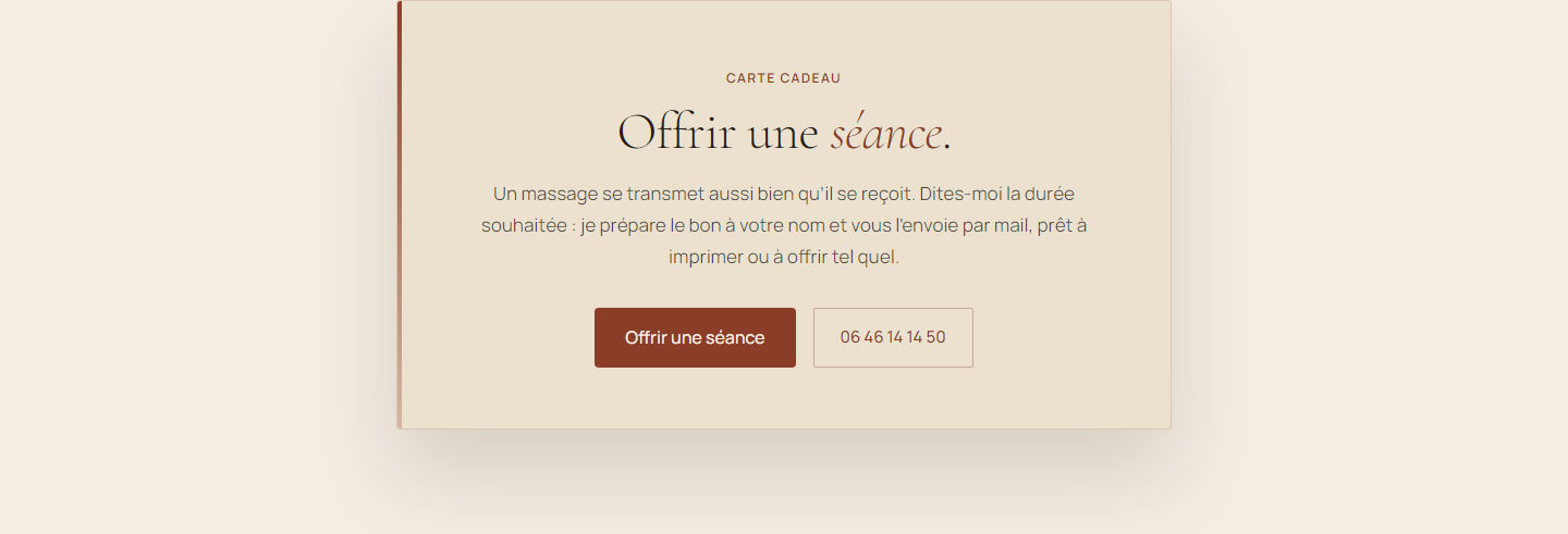 Carte cadeau — offrir une séance