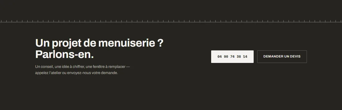 Un projet de menuiserie ?Parlons-en.