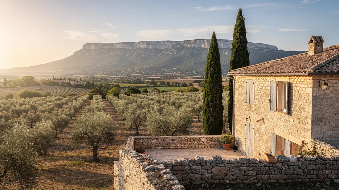 Photo dorée de fin d'après-midi sur pierre calcaire