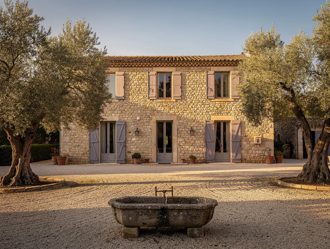 Photo dorée de fin d'après-midi sur pierre calcaire