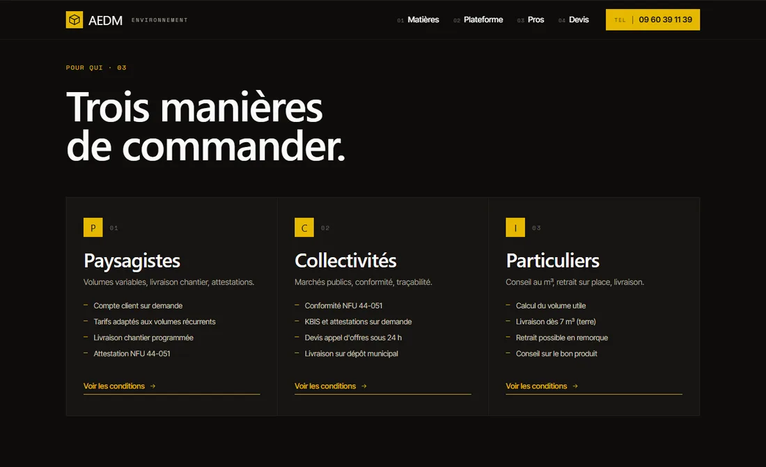 Trois manières de commander