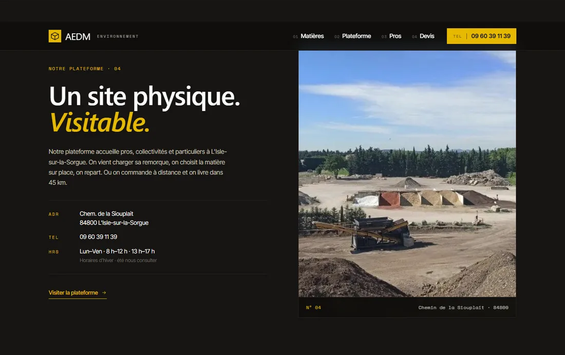 Un site physique, visitable