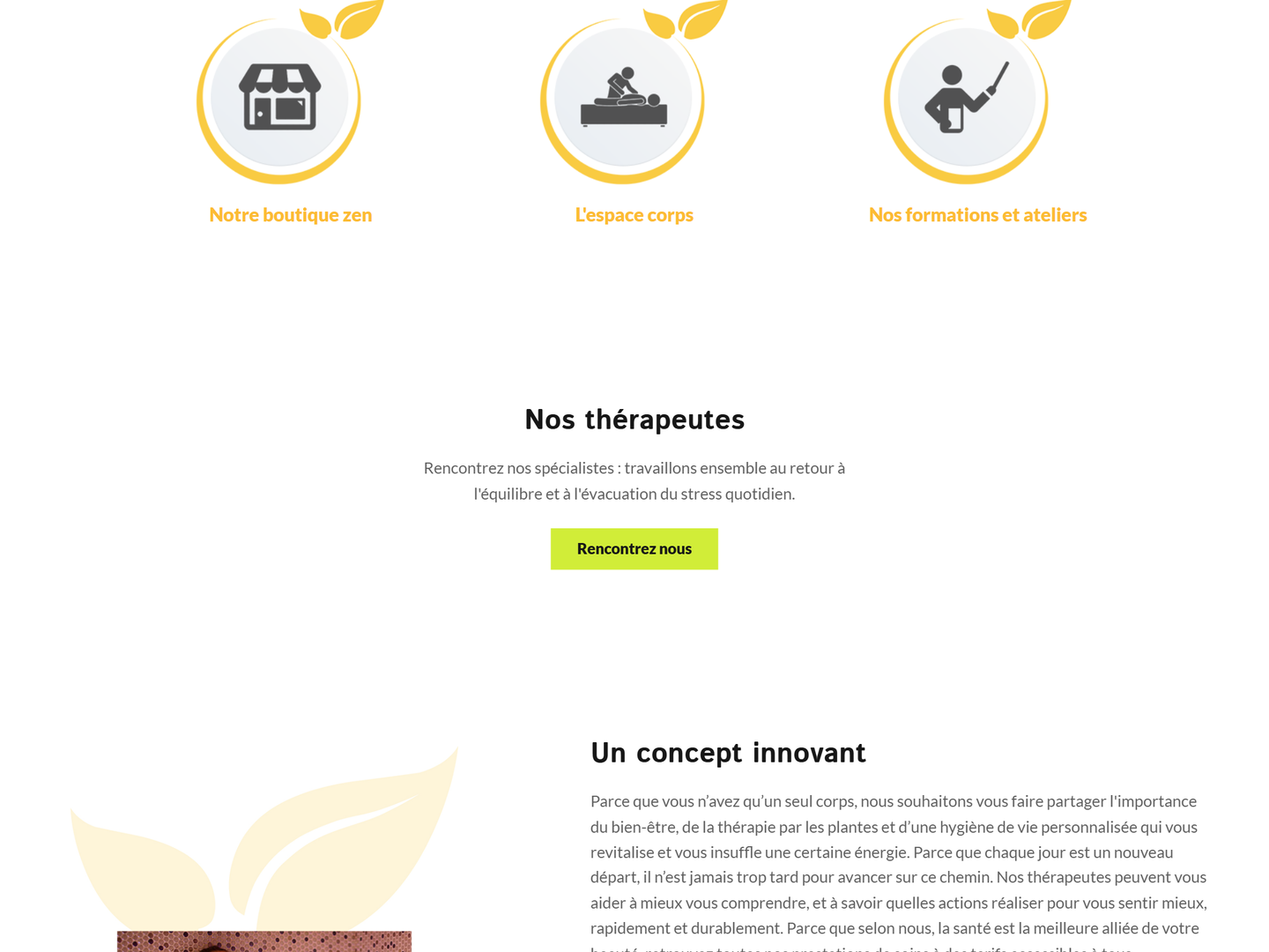 Site avant — Concept